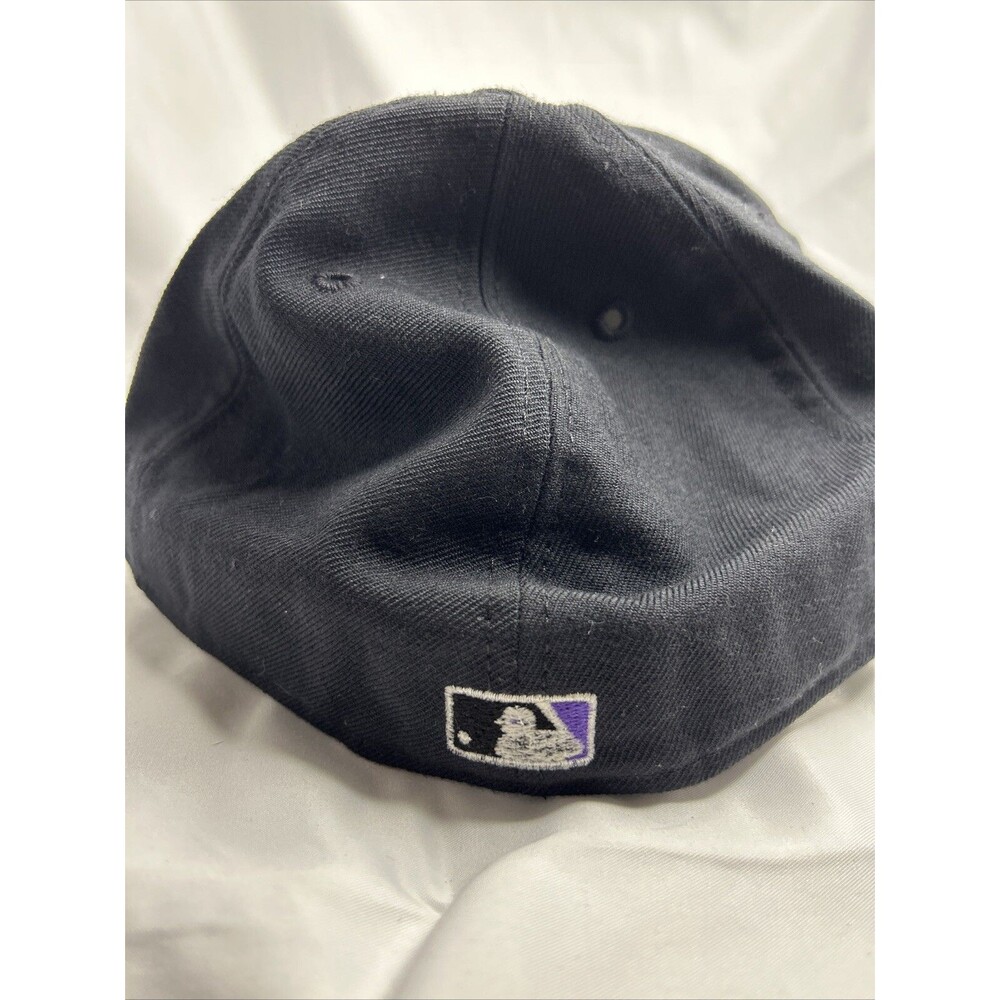 Tampa Bay Devil Rays Hat New Era Fitted 7 3/8 Cap Black Baseball Hat USA VTG - Picture 3 of 7